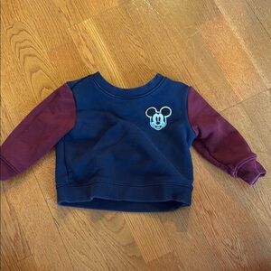 Janie and Jack Navy and Maroon Mickey Sweatshirt